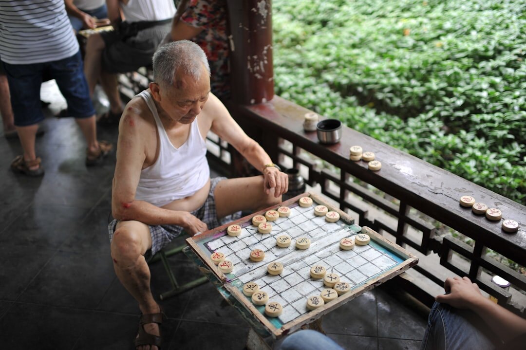 seniors playing board games