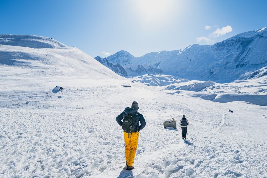 seniors in winter mountains