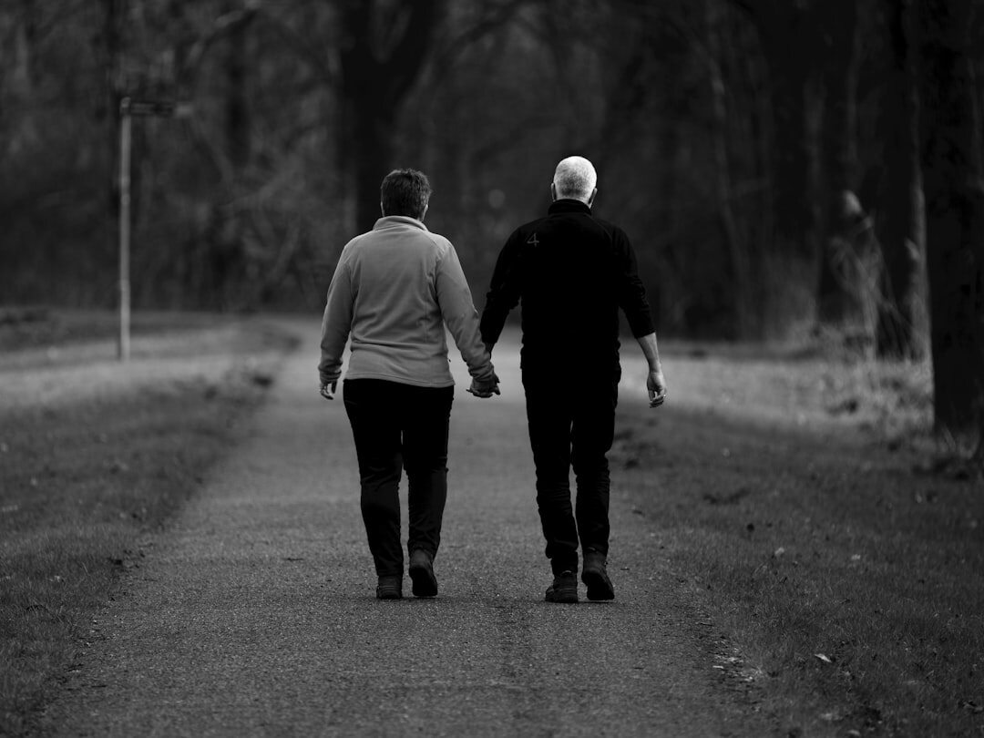 seniors walking in park